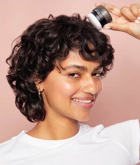 Volumizing Rice Protein Dry Shampoo, Dark Tinted with Puff Applicator