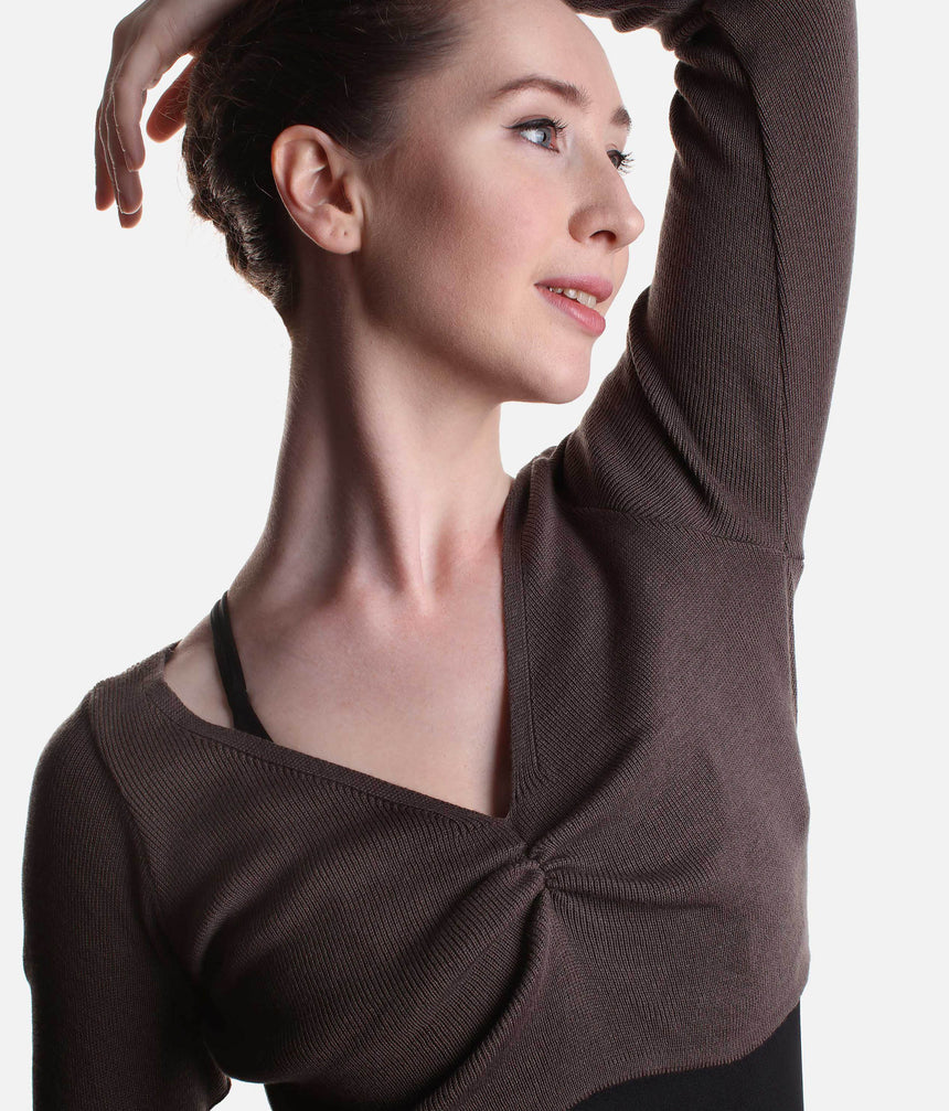 Cropped Warm-Up Top, Soft Knit Essential for Dancers - E11200