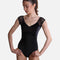 Elegant Cap Sleeve Leotard, Deep Back Design - ELLI MESH VELVET