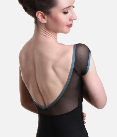 Mesh Cap Sleeve Leotard, Elegant Dancewear for Ballet & Rehearsal - ELLI
