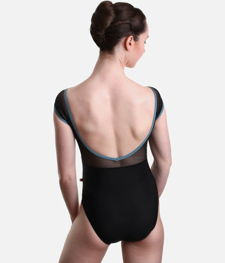 Mesh Cap Sleeve Leotard, Elegant Dancewear for Ballet & Rehearsal - ELLI