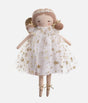 Soft Cloth Doll in Gold Star Tulle Dress & Glitter Wings - HOLLY FAIRY