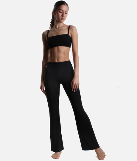 High-Waisted Ribbed Yoga Flared Leggings, Curve-Hugging Fit - RIB FLARES