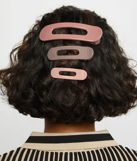 Flat Lay Claw Clip Set • 3pc Comfortable Hair Clips for Everyday Styling