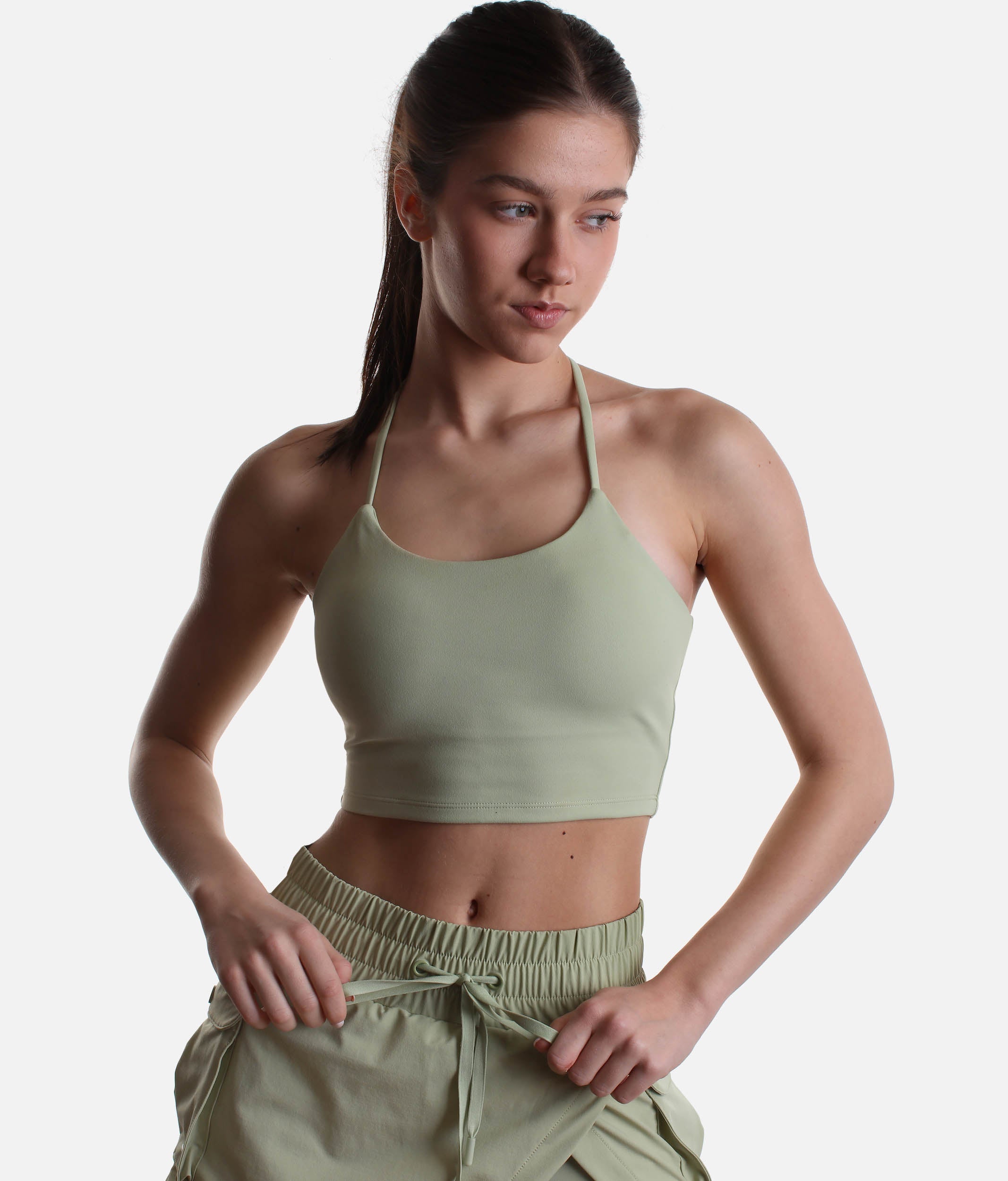 FLEXY CROP TOP in Pistachio - Perfect for Yoga, Dance, and Beyond