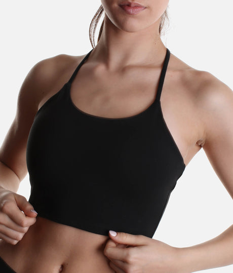 Flexy Crop Top in Black – T-Back Design for Freedom of Movement