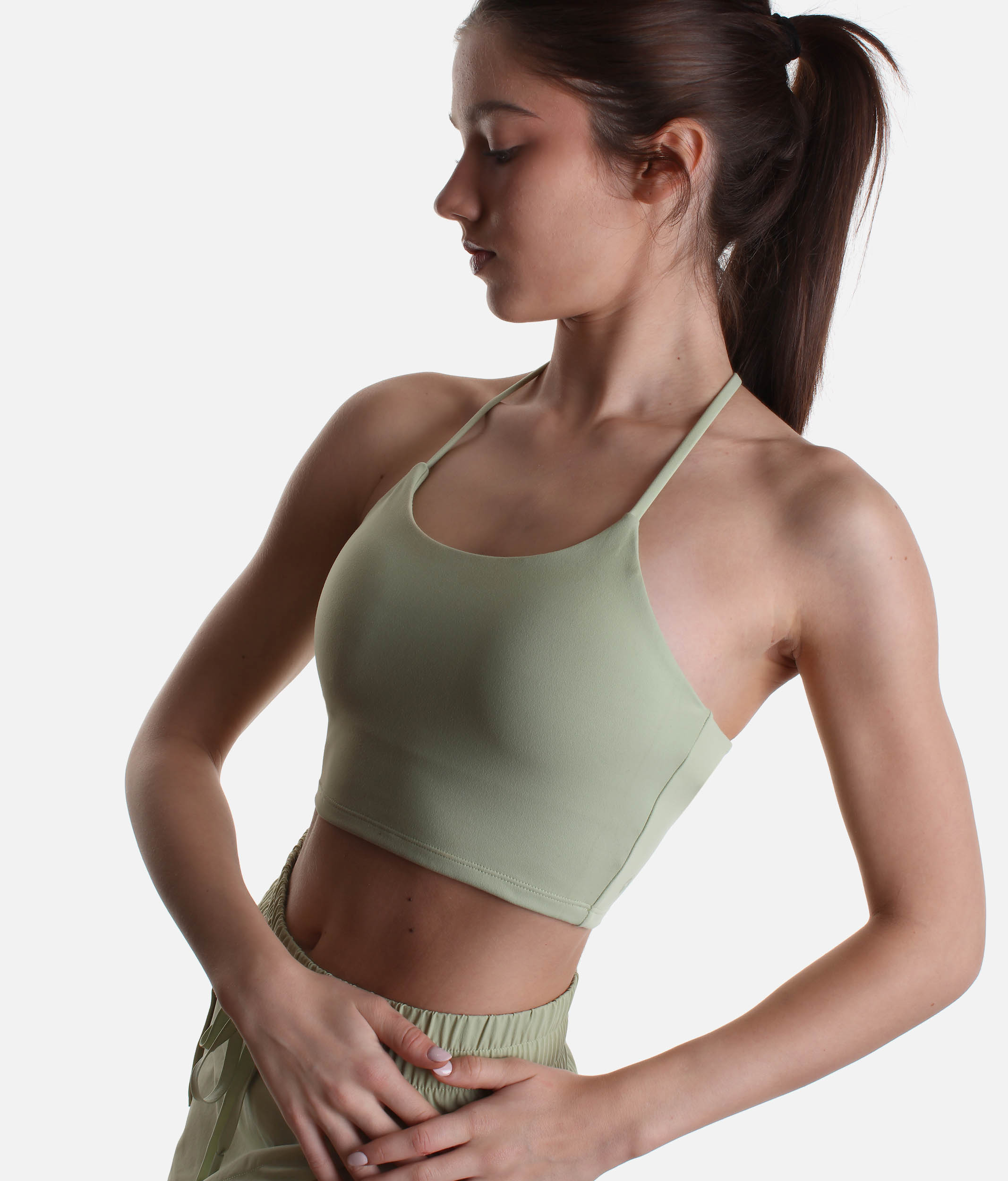 FLEXY CROP TOP in Pistachio - Perfect for Yoga, Dance, and Beyond