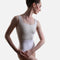 Premium Ballet Leotard with Textured Floral Brocade Detail - FLORA PEARL WHITE