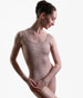 Women's Floral Ballet Leotard with Square Neckline - FLORA PETAL PINK