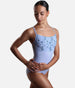 Classic Dance Leotard with Thin Straps & Floral Embroidery - GAIA DI VIOLETTA