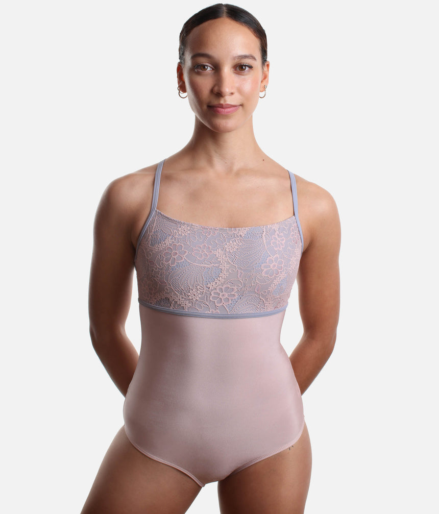 Camisole Dance Leotard, Lace Overlay - GAIA