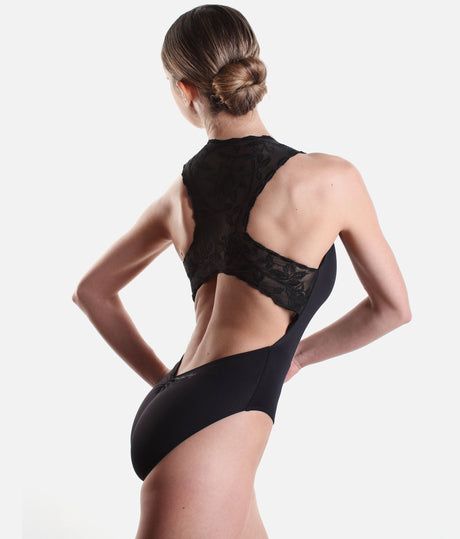 Zip Front Dance Leotard, Lace Back - GINGER