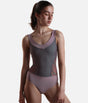 Deep V-Neckline Ballet Leotard with Embroidered Tulle - GIUNONE GL