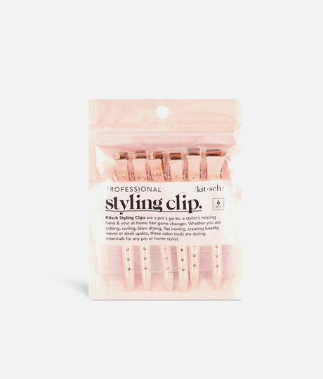 Rose Gold Styling Hair Clips • 6-Piece Professional Sectioning Set