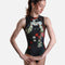 Black Label DARVA Ballet Leotard, Crimson Shadows Print