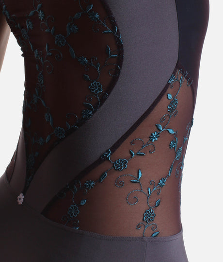 Premium Deep V Ballet Leotard with Contour Tulle - GIUNONE GL