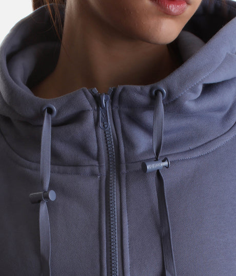 Cloud-Soft Half Zip Hoodie with Bungee Hem & Extra-Large Hood - Wild Wind