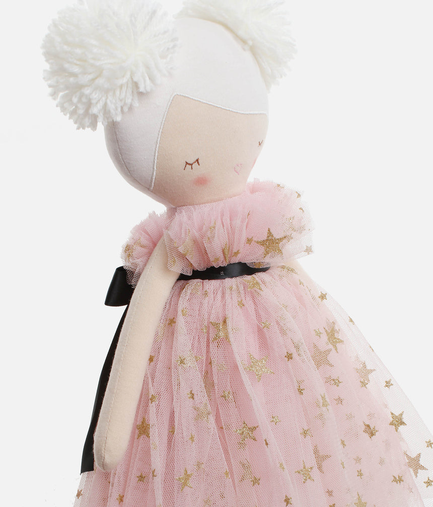 Soft Plush Doll with Gold Star Tulle Dress - HALLE BALLERINA BLONDE