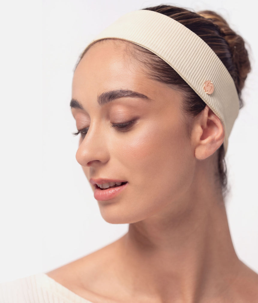 Ribbed Ballet Headband • Soft Pink & Light Cream