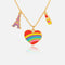 Girls Charming Necklace, Paris Heart - Trio