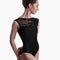 Low Ruched Back Leotard, Velvet Mesh Detail - HILARY