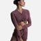 ICHIKA Bamboo Ballet Top – Adjustable Ruched Long Sleeve Warm-Up
