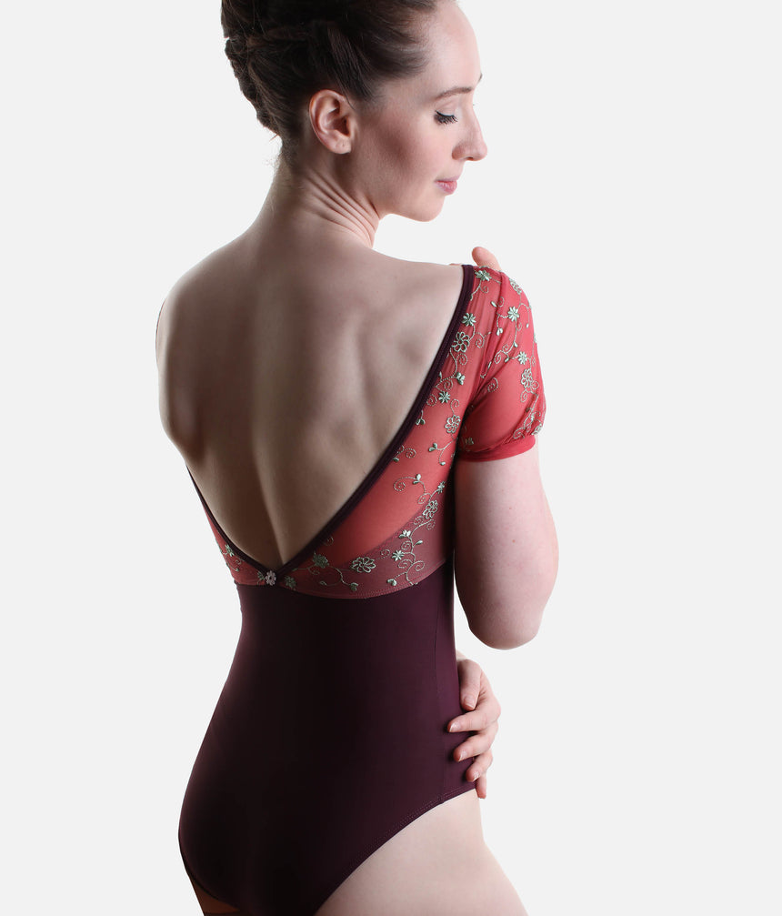 ILIZIA GL Vigneto • Ruched V-Neckline Ballet Leotard, Golden Label Collection