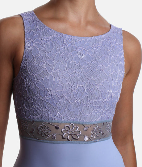 Elegant VIOLETTA Lace Ballet Leotard with Floral Embroidery - IRIS GL