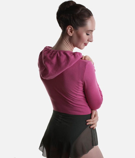 Orion Knit Hoodie for Dancers, Soft & Stretch Zip-Up Warm-Up Layer - J13003