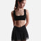 Flowy High-Waisted Skirt with Crisscross Hourglass Waistband - JULIET SKORT