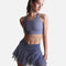Flowy High-Waisted Skirt with Crisscross Hourglass Waistband - JULIET SKORT