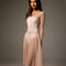 Three-quarter front view of the Bodile Julieta skirt in blush beige, showing its flowing mesh drape.