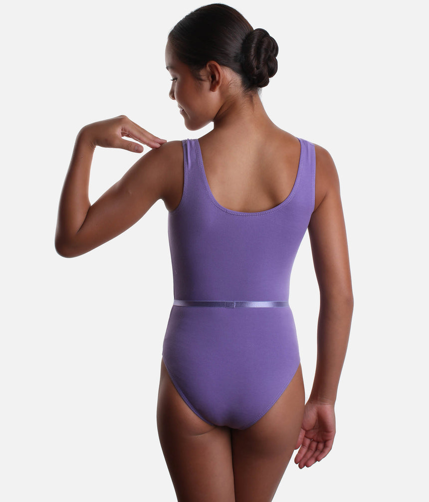 Girls Scooped Neck Ballet Leotard With Belt, RAD Exam Approved - JUNE / AIMIEE