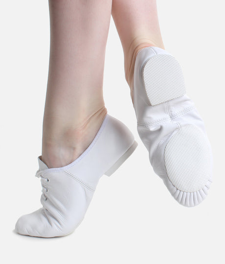 Split Sole Lace-Up Jazz Shoes, Leather Dance Shoes for All Levels - JZE09
