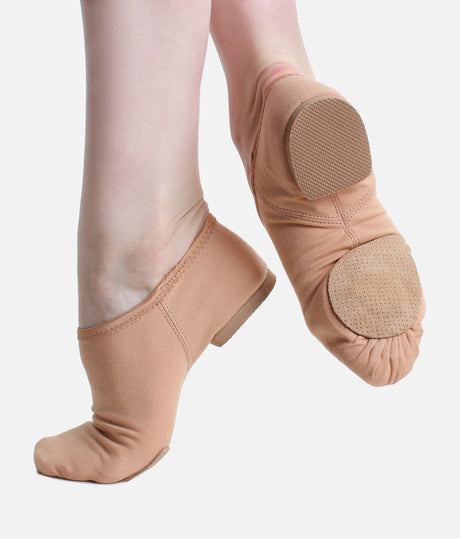 Stretch Canvas Jazz Shoes with Split Sole, Slip-On Dance Shoes - JZ75