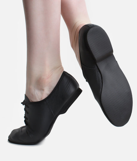 Leather Lace-Up Jazz Shoes, Full Sole Support for Beginners - JZE16