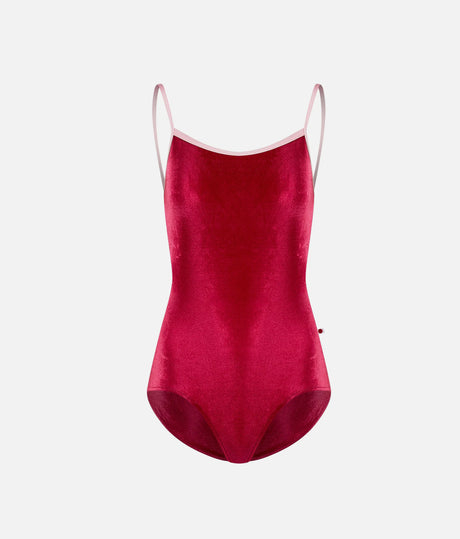 Kiki Velvet Ballet Leotard • Cerise & Rose, Open Back