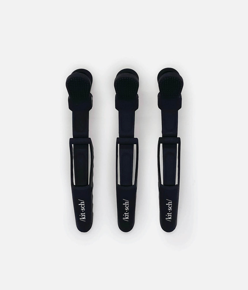 Black No-Slip Crocodile Clips • 3-Piece Hair Sectioning Set