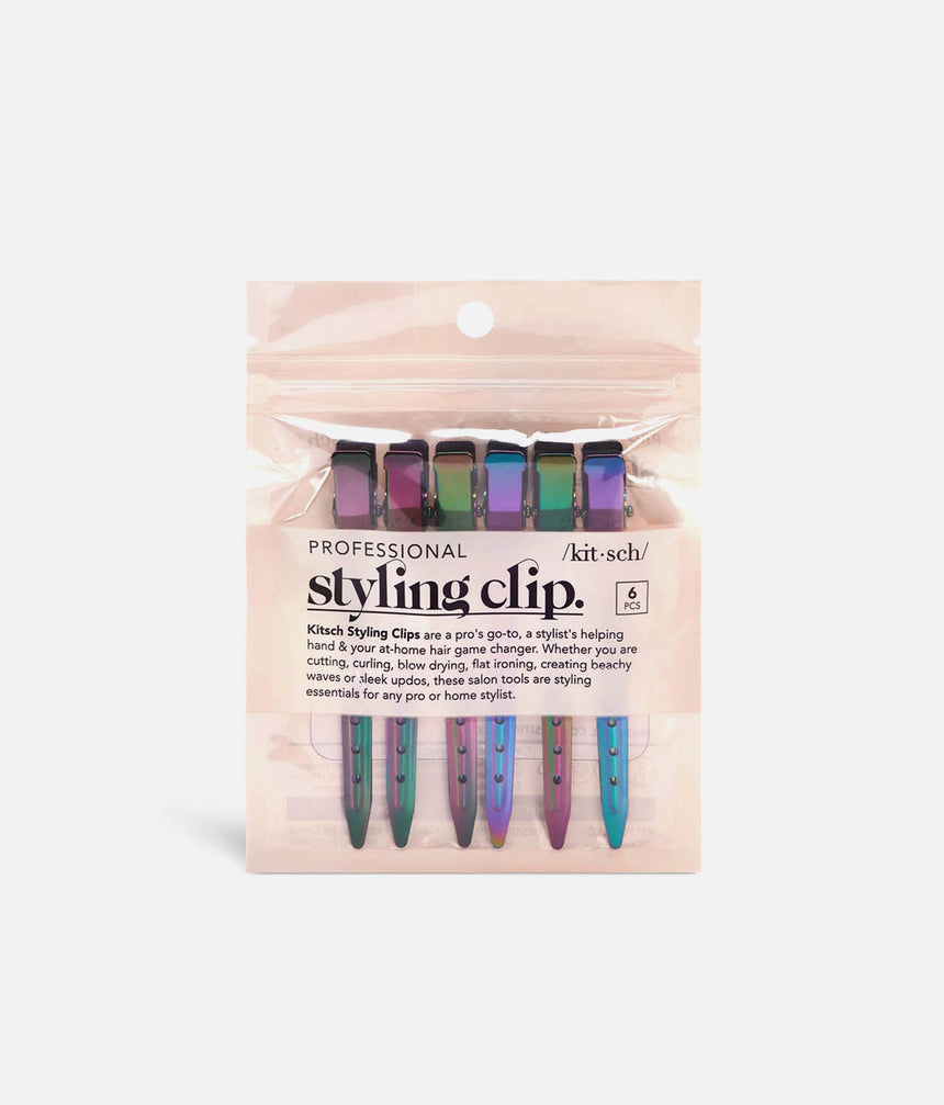 Iridescent Styling Hair Clips • 6-Piece Crease-Free Sectioning Set