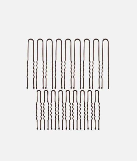 Brown U-Pins 18-Piece Set • Secure Hair Pins for Buns and Updos
