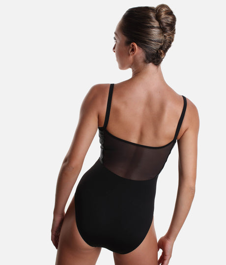 Nevaeh Mesh Back Leather Look Leotard - L 0537