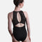 Iris Floral Halterneck Dance Leotard, Embroidered Mesh Back - L40002
