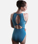 Iris Floral Halterneck Dance Leotard, Embroidered Mesh Back - L40002
