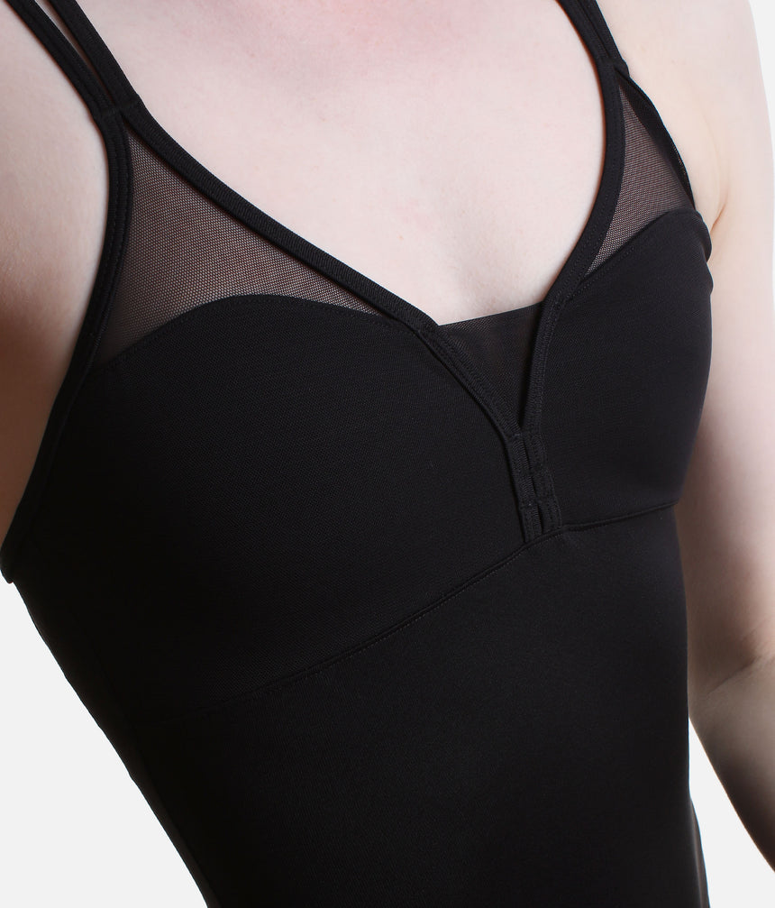 Olivia Black Cross Back Ballet Leotard • Sweetheart Deatil - L70012B