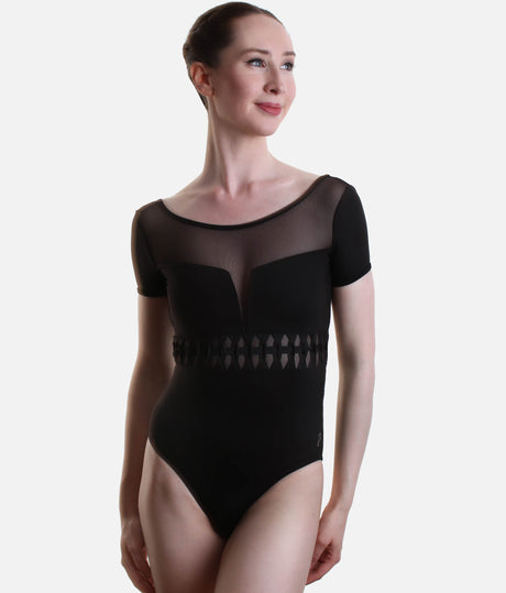 Talise Cap Sleeve Leotard, Black Ballet Dancewear - L9242
