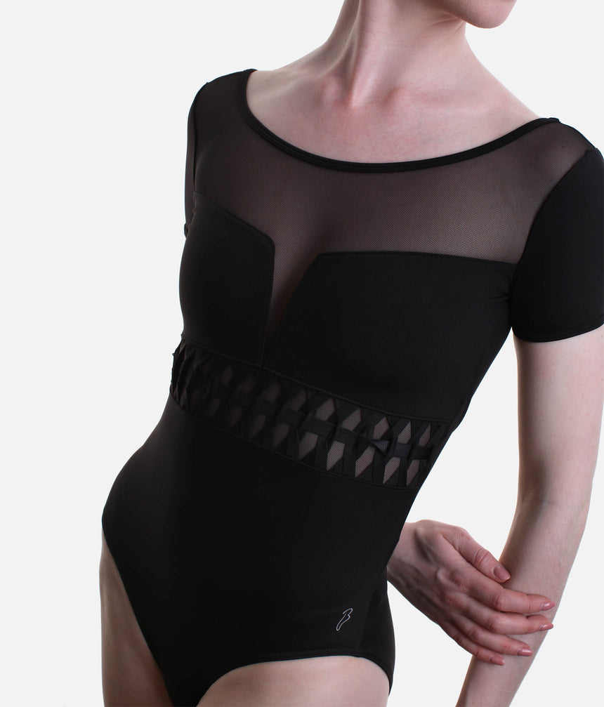 Talise Cap Sleeve Leotard, Black Ballet Dancewear - L9242