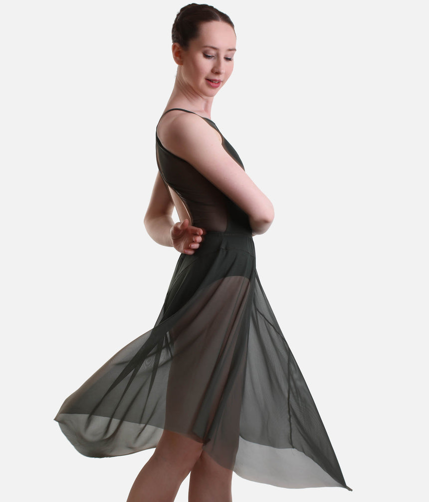 Asymmetrical Long Skirt, Elegant Mesh Skirt for Ballet & Contemporary - FABIA