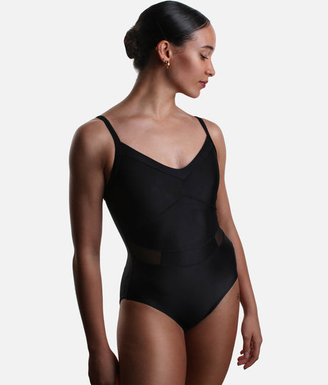 Classic Camisole Dance Leotard with Tulle Waist Detail - LS48
