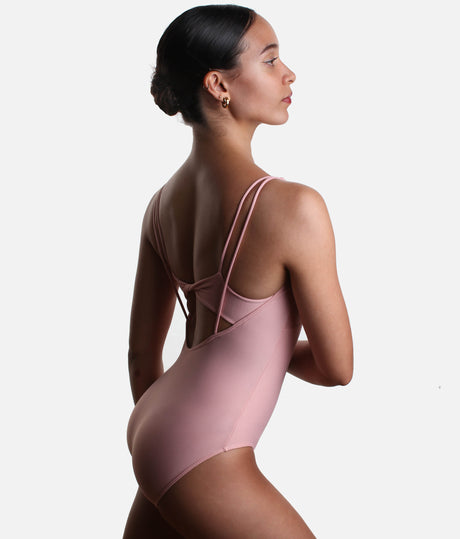 Double Thin Strap Leotard with Elegant Twist Back Design - LS51