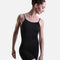 So Danca LS70 Black dance biketard, showing the slim straps, scoop neckline and fitted short-leg silhouette